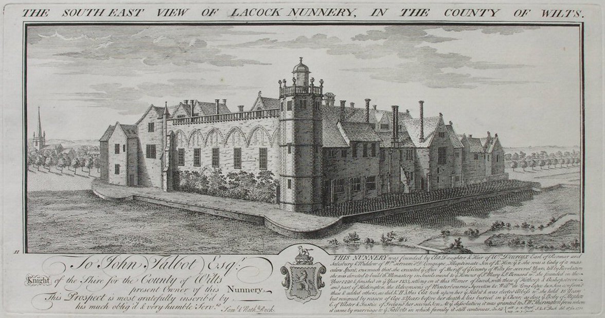 Print - The South East View of Lacock Nunnery in the County of Wilts - Buck